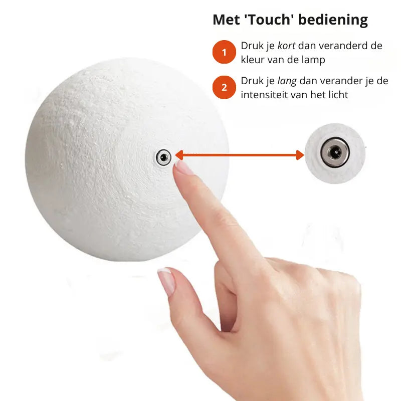 Moon Lamp with 16 Colour Touch Dimming and Wooden Stand - view 6