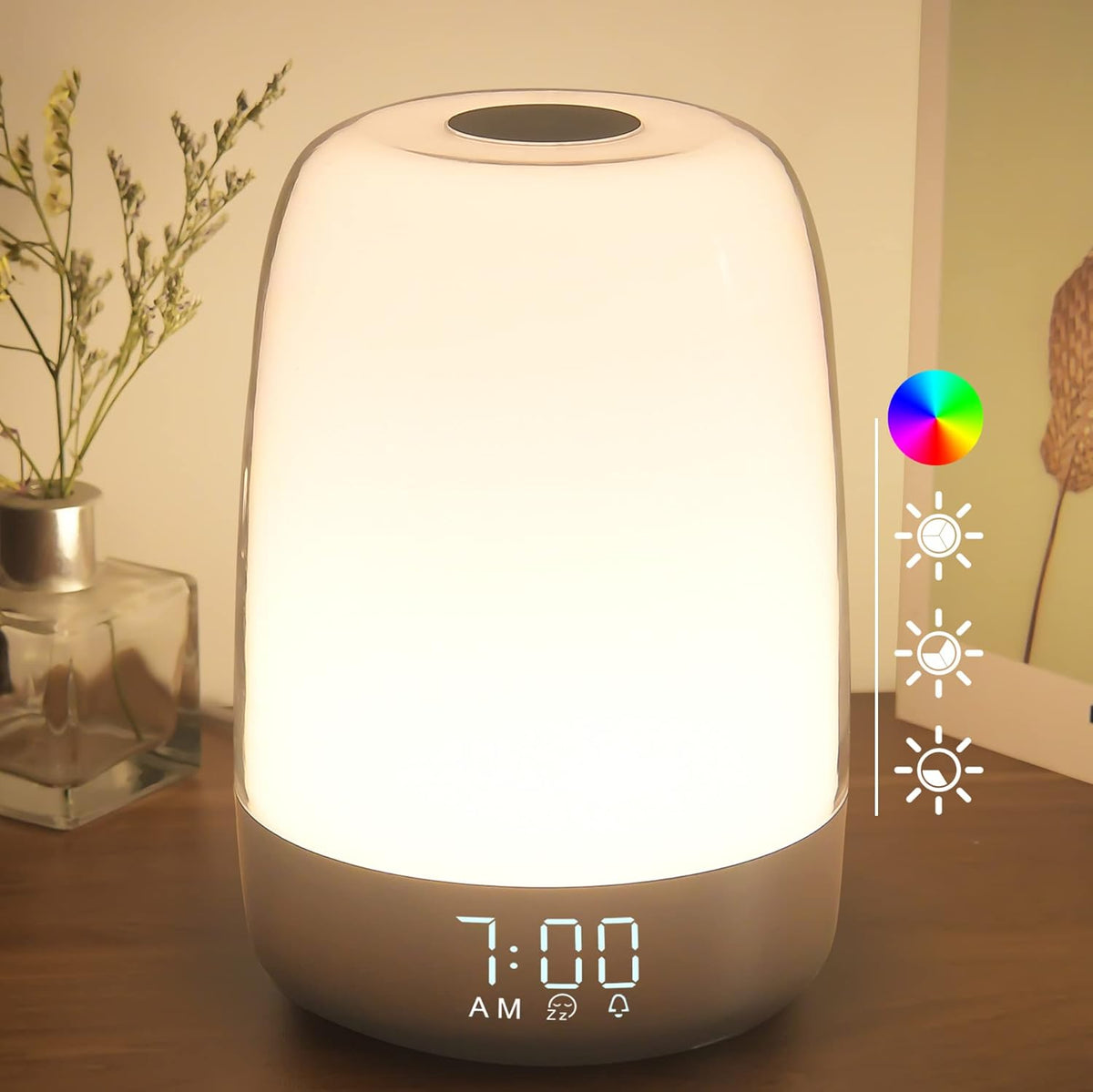 Wake Up Light with Sunrise Simulation and Rechargeable Battery