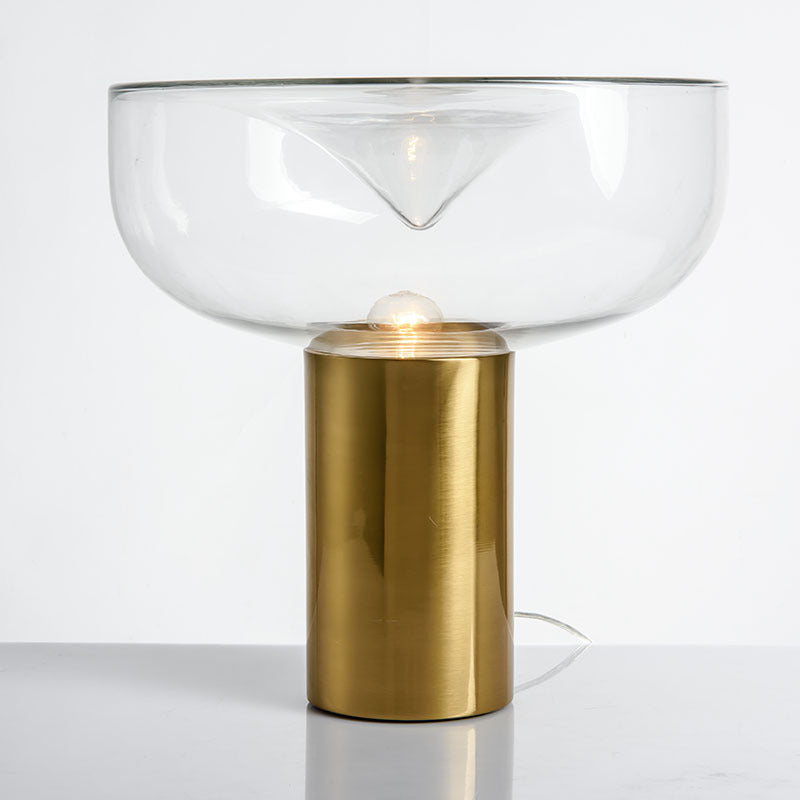Moderne Glas Akzent Tischlampe mit goldener Basis