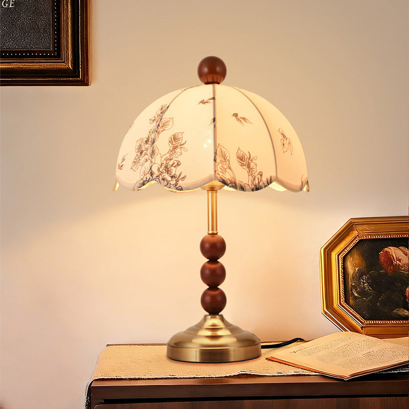 Vintage Blumen Tischlampe