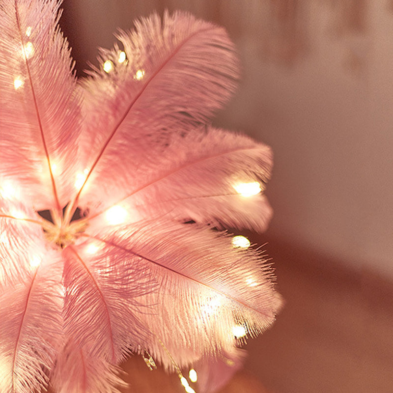 Feather Lamp with Rose Gold Base and Battery or USB Power - view 10