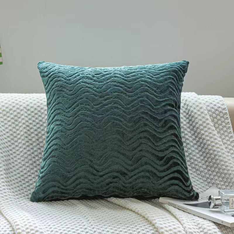 Boucle Cushions with Removable Cover, Raised Wave Pattern