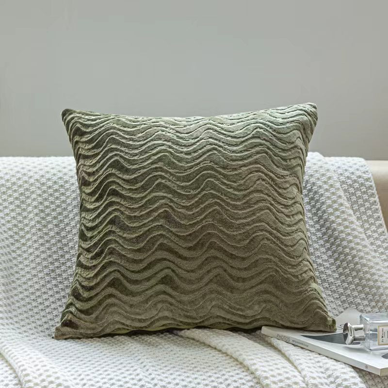 Boucle Cushions with Removable Cover, Raised Wave Pattern