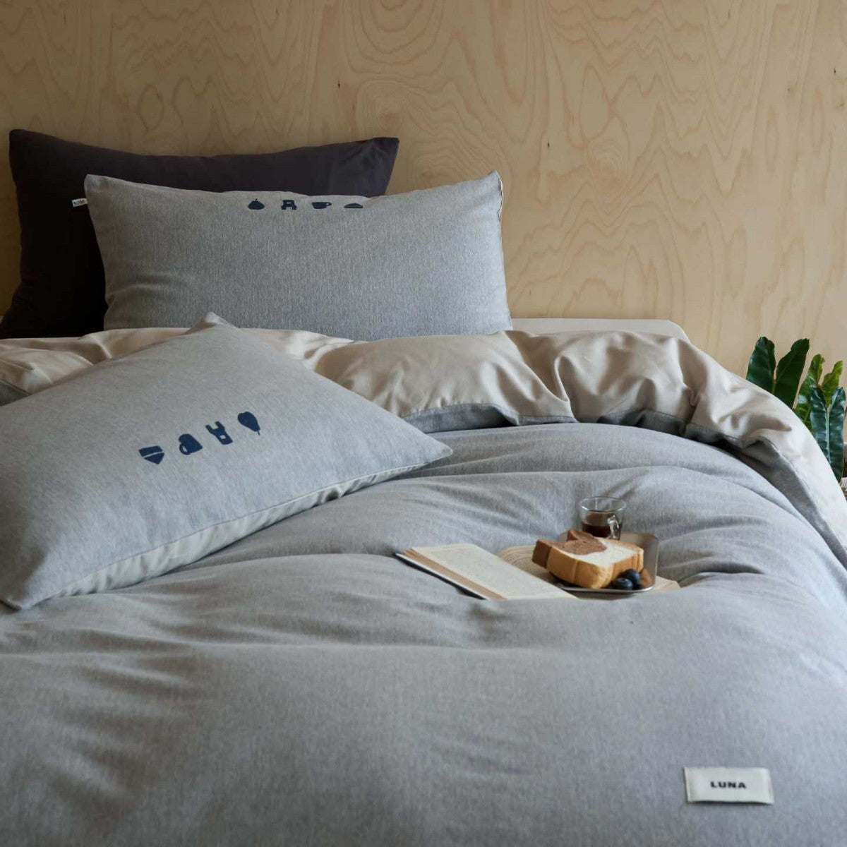 Brushed Cotton Bedding, Reversible with Light Quilting and Embroidery