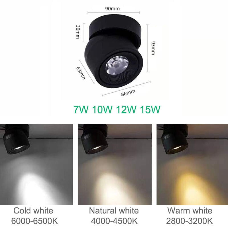 LED Light with 340° Rotating Spotlight Head and Dimmable Function