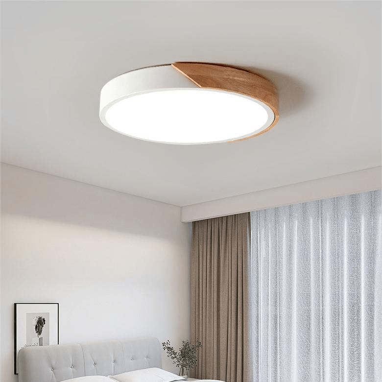 Ceiling Light with Nordic Wood Detail and Integrated LED