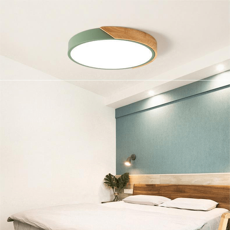 Ceiling Light with Nordic Wood Detail and Integrated LED