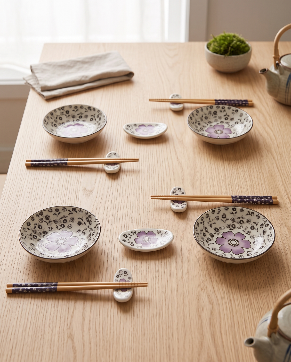 Dinnerware Sets with Hand-Painted Ceramic Cherry Blossom Design