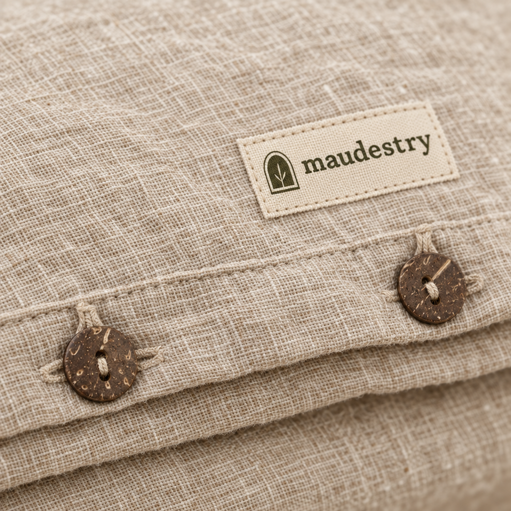Duvet Covers in Stonewashed Linen with Coconut-Shell Buttons