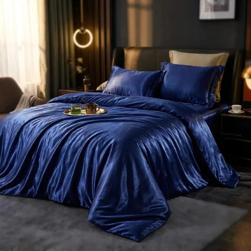 Duvet Covers with Silky Finish, Plain Machine-Washable Bedding