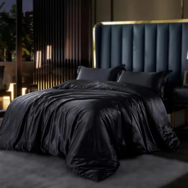 Duvet Covers with Silky Finish, Plain Machine-Washable Bedding