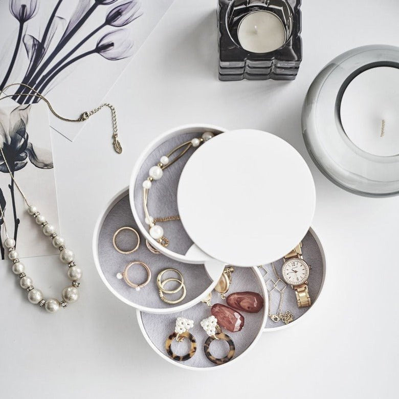 Jewellery Organiser with Swing-Out Compartments, Round Tiered Design