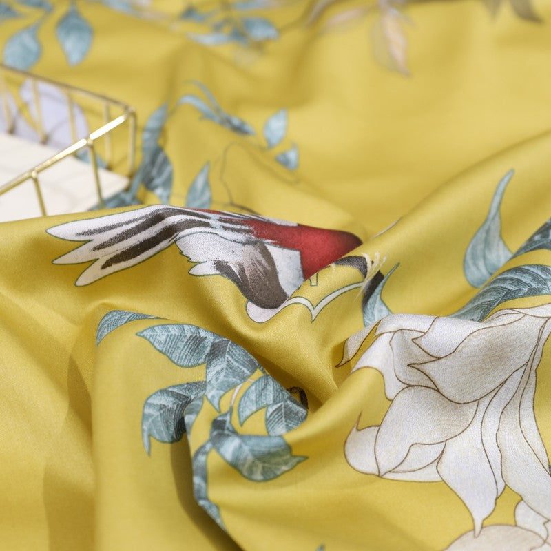 King Size Duvet Cover Set Egyptian Cotton 500 TC, Tropical Bird Print