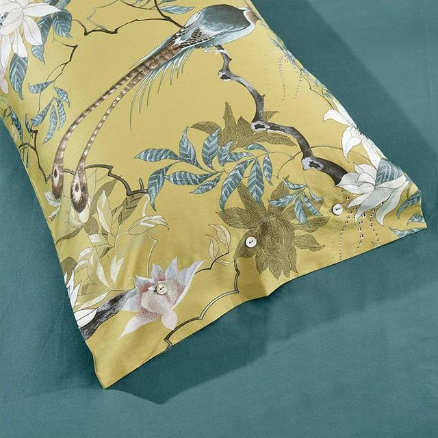 King Size Duvet Cover Set Egyptian Cotton 500 TC, Tropical Bird Print