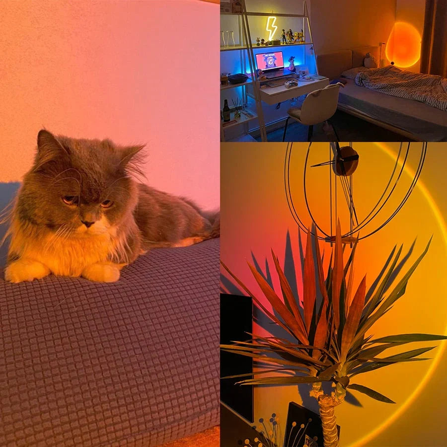 Sunset Lamp with 90° Rotating Head and USB Power for Bedroom - view 3