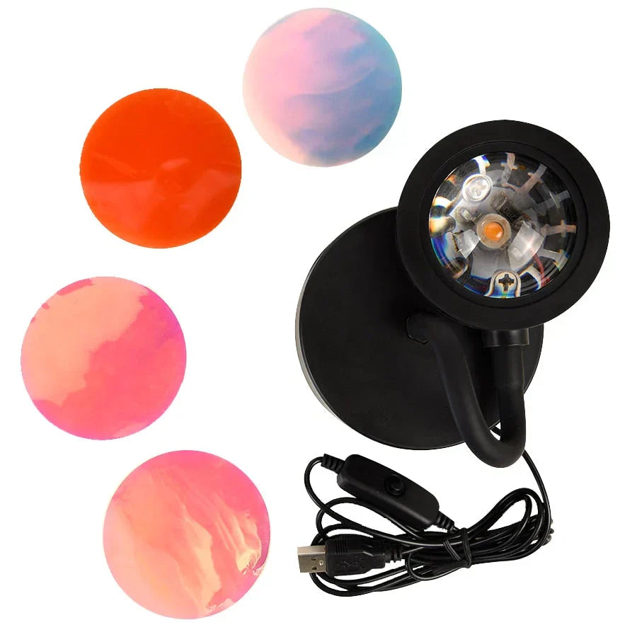 Sunset Lamp with 90° Rotating Head and USB Power for Bedroom - view 4