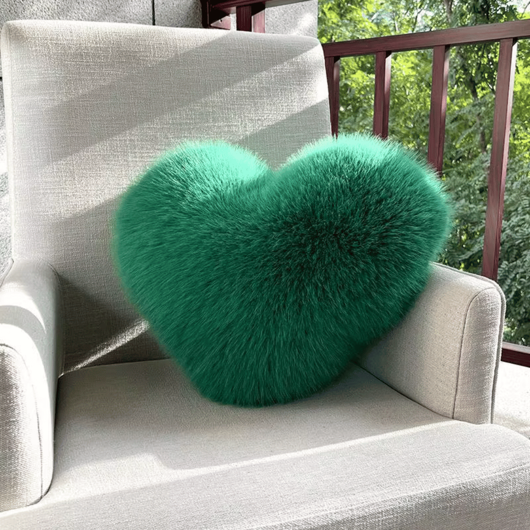 Sofa Cushions with Soft Plush Finish, Heart-Shaped Pillow