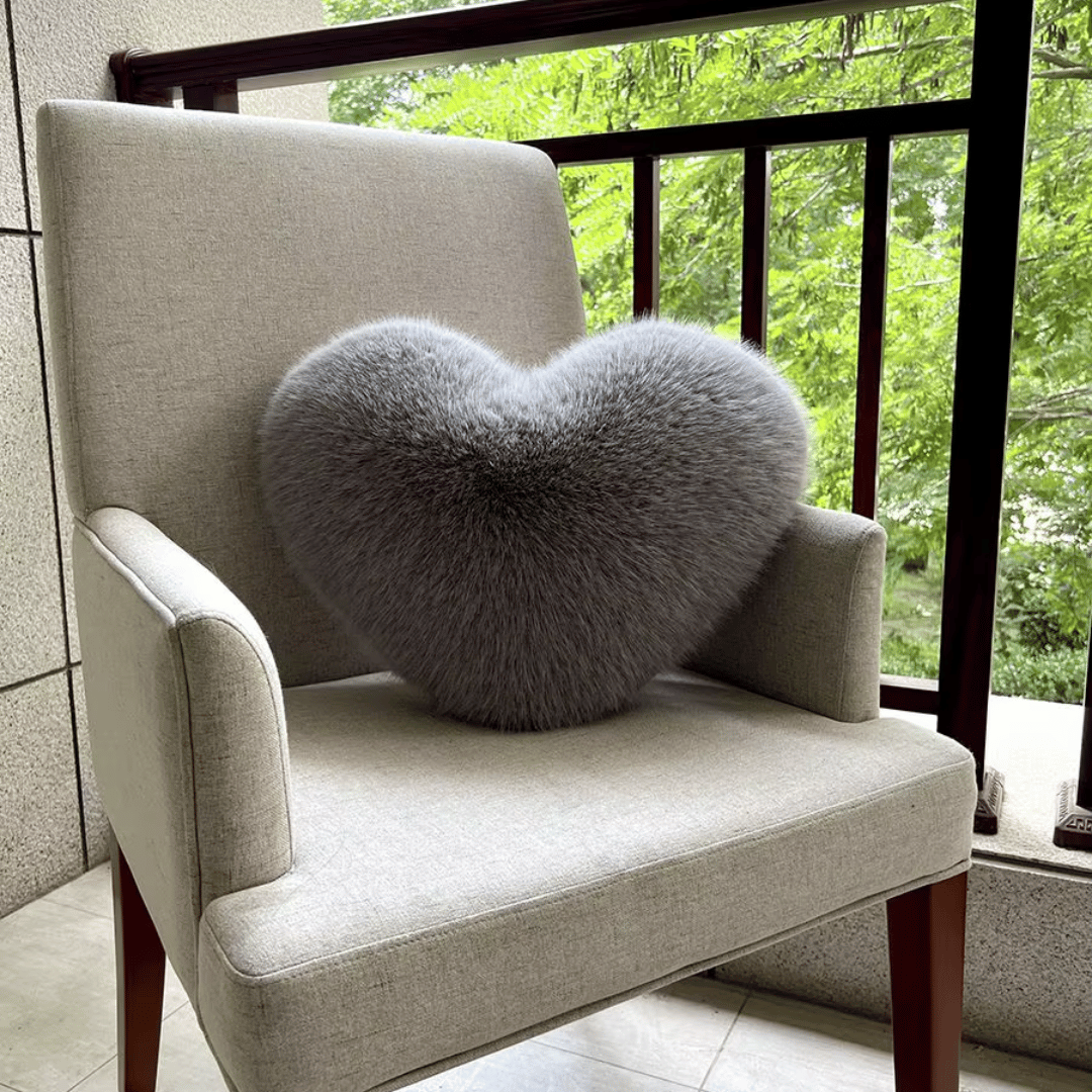 Sofa Cushions with Soft Plush Finish, Heart-Shaped Pillow