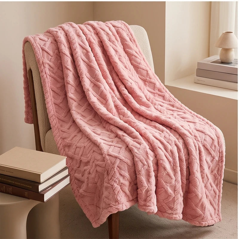 Throws in Quilted Fleece with Raised Jacquard Texture, Lightweight