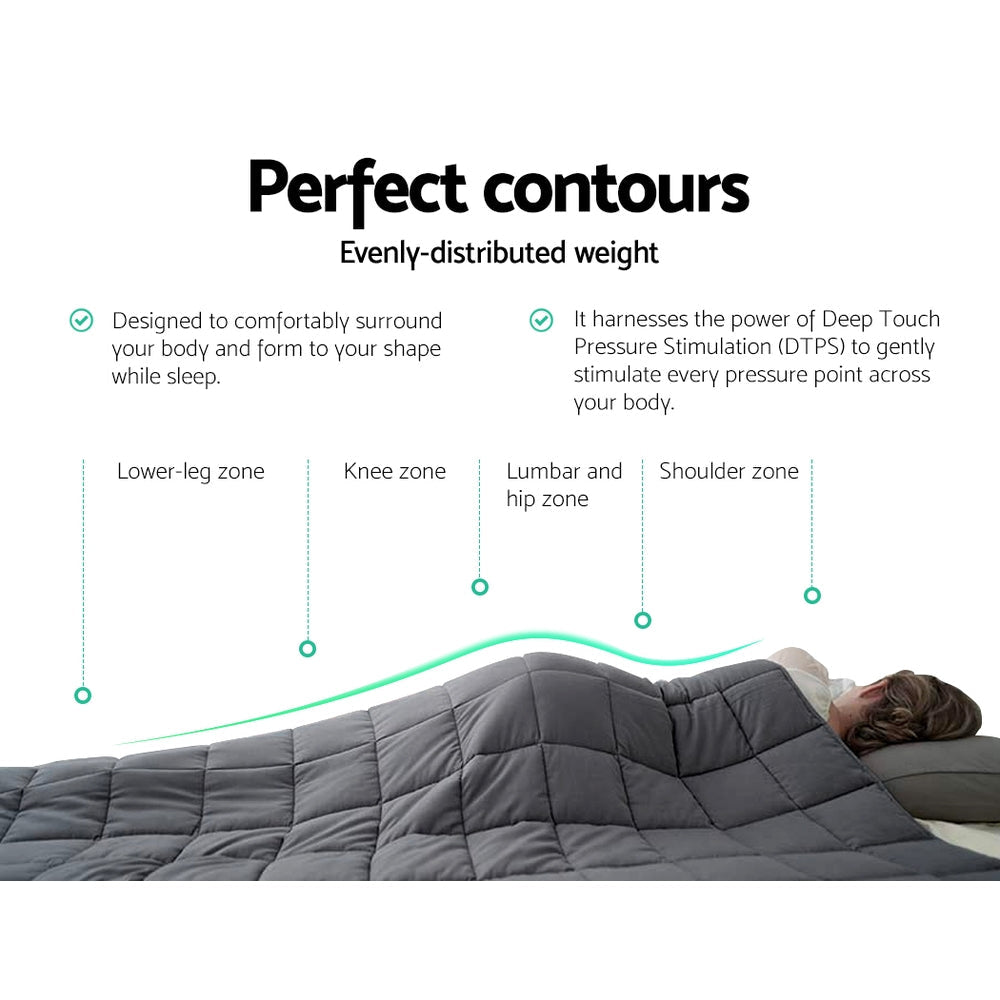 Weighted Blanket with Glass Bead Filling, Evenly Quilted Pockets