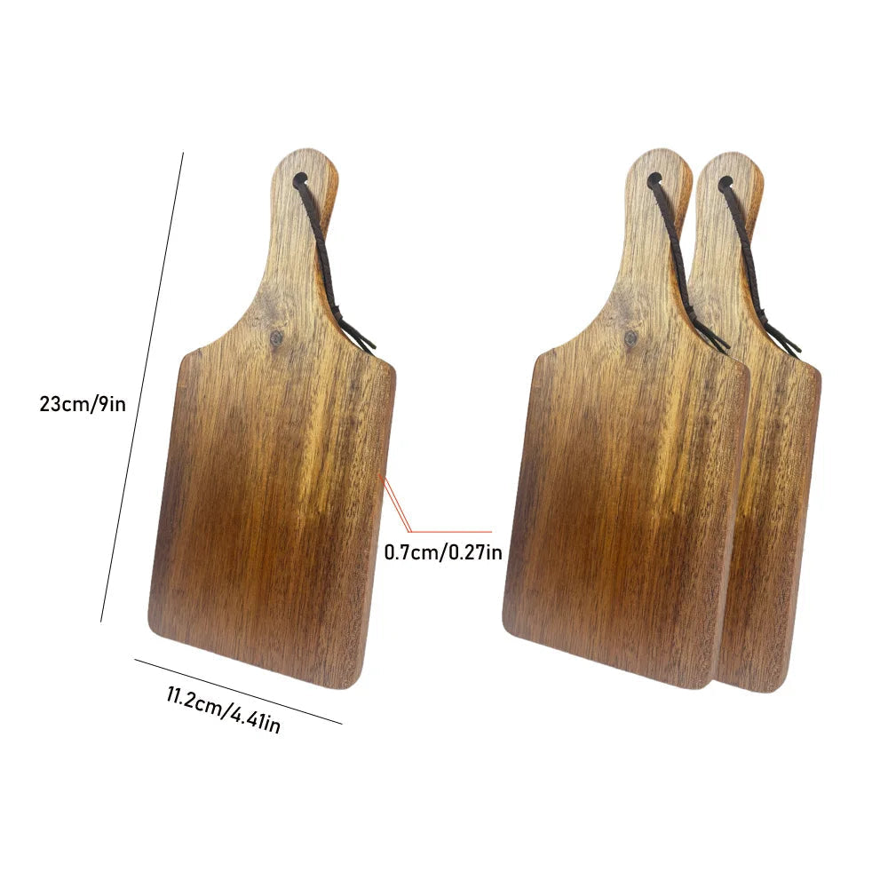 Wooden Chopping Board Set in Solid Acacia with Hanging Loops