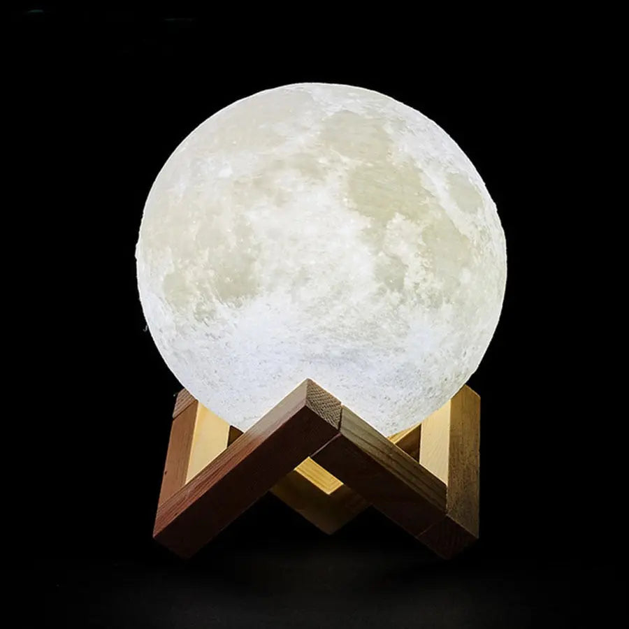 Moon Lamp with 16 Colour Touch Dimming and Wooden Stand - view 10