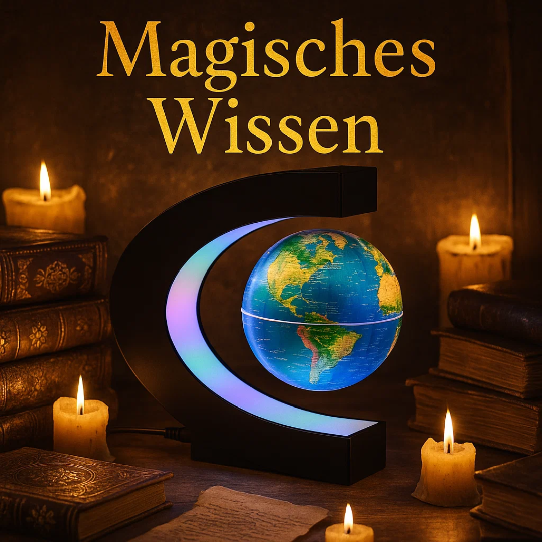 Schwebender LED-Globus mit Magnetaufhängung – Globuslampe mit C-Halter, beleuchtete Weltkarte, 4 Netzadapter EU/US/UK/AU
