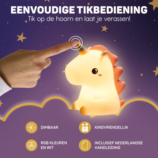 Night Light with Unicorn Design and USB Rechargeable Battery - view 4