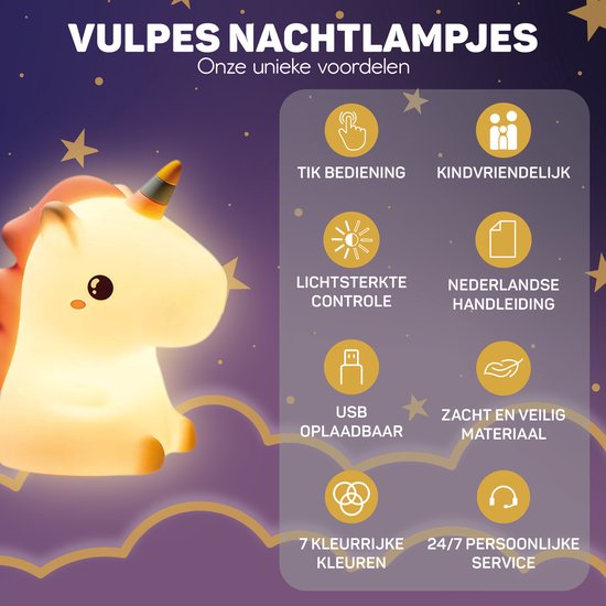 Night Light with Unicorn Design and USB Rechargeable Battery - view 7