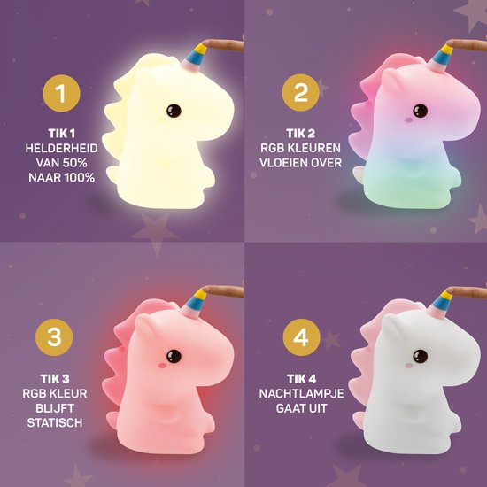 Night Light with Unicorn Design and USB Rechargeable Battery - view 6