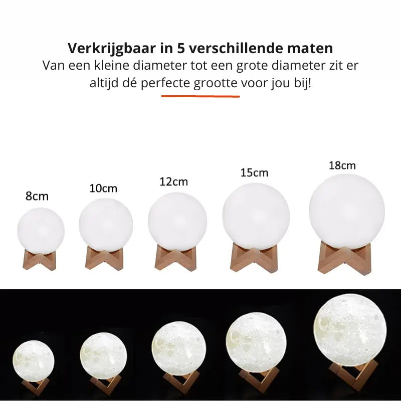 Moon Lamp with 16 Colour Touch Dimming and Wooden Stand - view 7