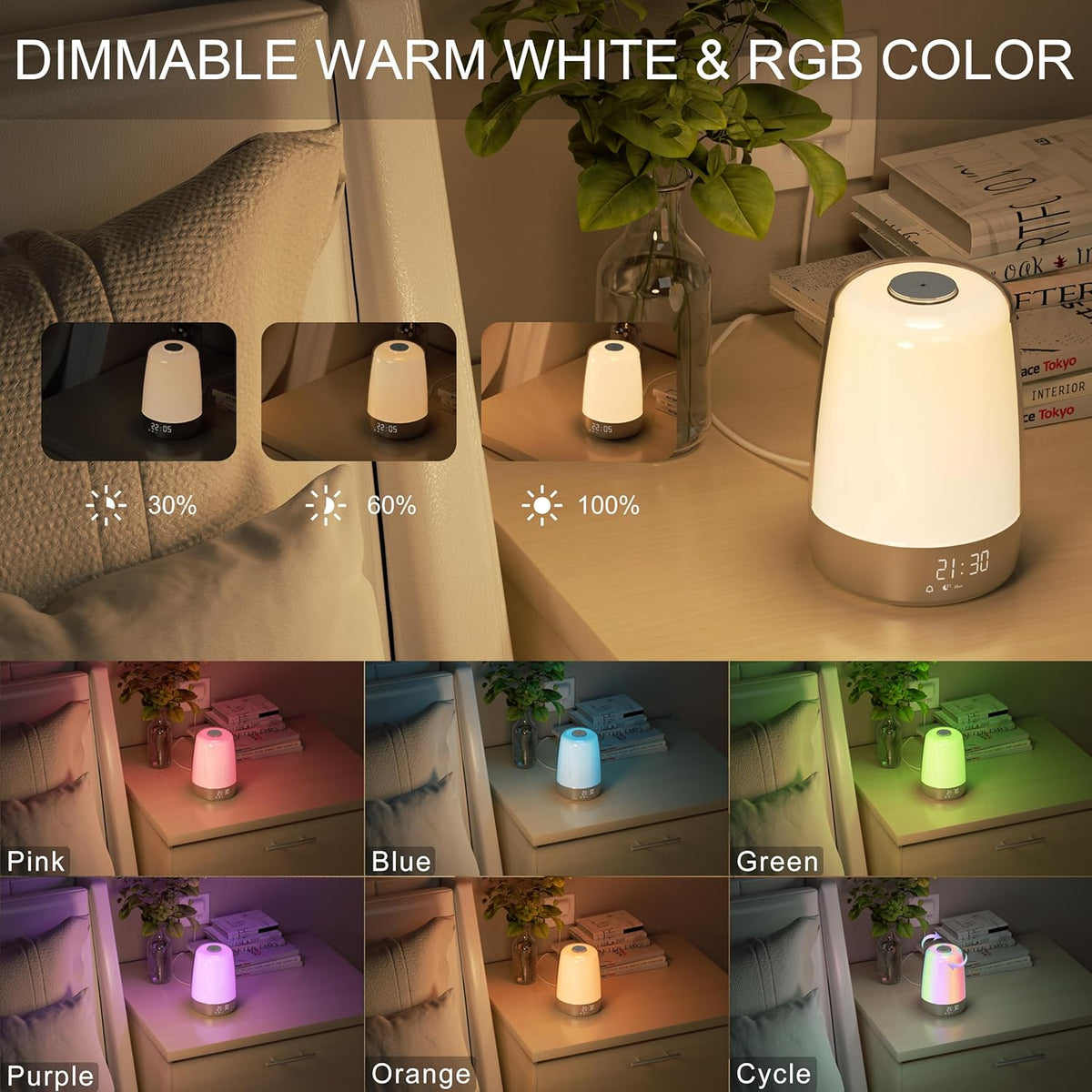 Wake Up Light with Sunrise Simulation and Rechargeable Battery - view 2