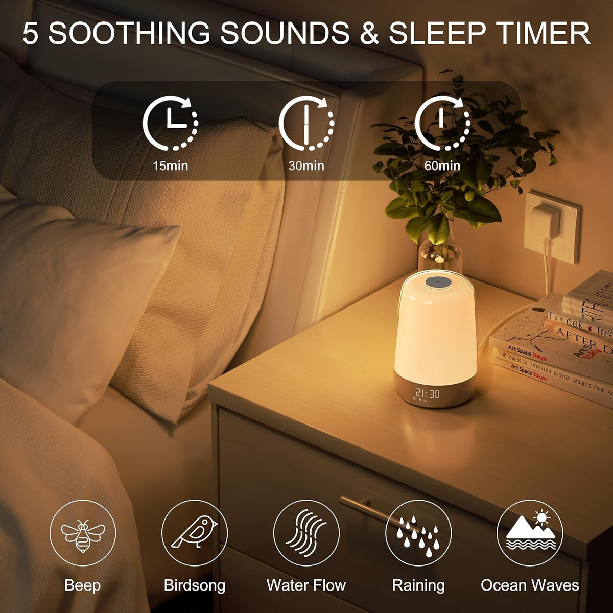 Wake Up Light with Sunrise Simulation and Rechargeable Battery - view 4