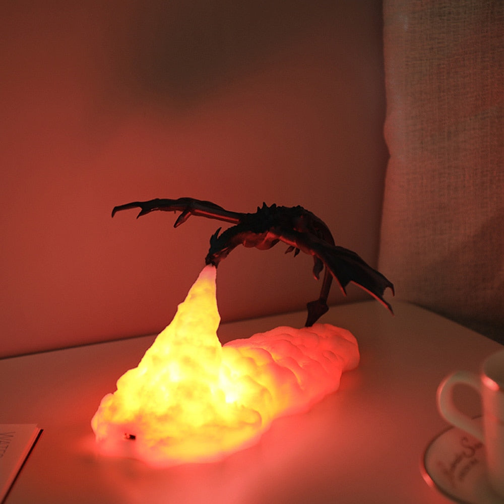 Rechargeable Lamp with Dragon Design and Soft LED Glow