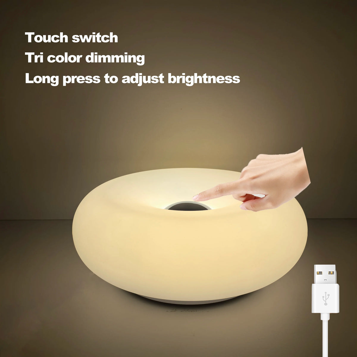 Touch Lamp with Bauhaus Donut Design and USB Power - view 10