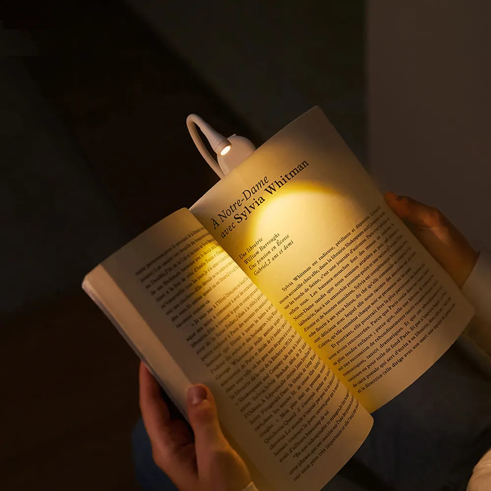 Mini Buchlicht - Tragbare Clip-On Nachtlampe mit USB-Ladung, dimmbare LED für Schlafzimmer, Augenschutz und Camping - 36