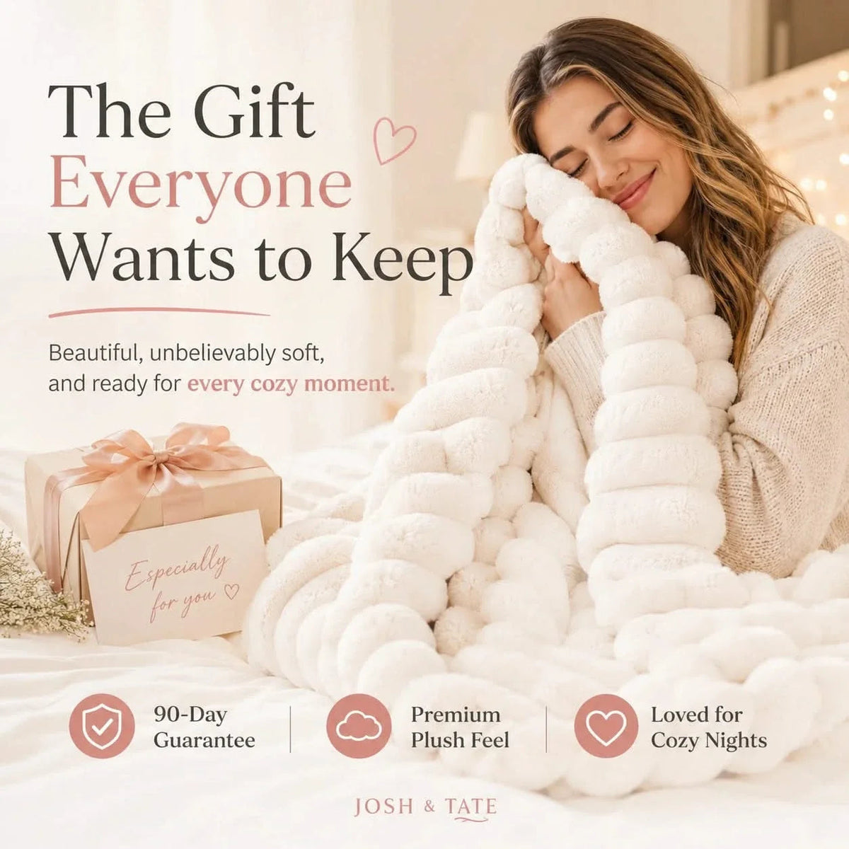 Bed Throws in Soft Ribbed Fleece, Heavy Machine-Washable Blanket