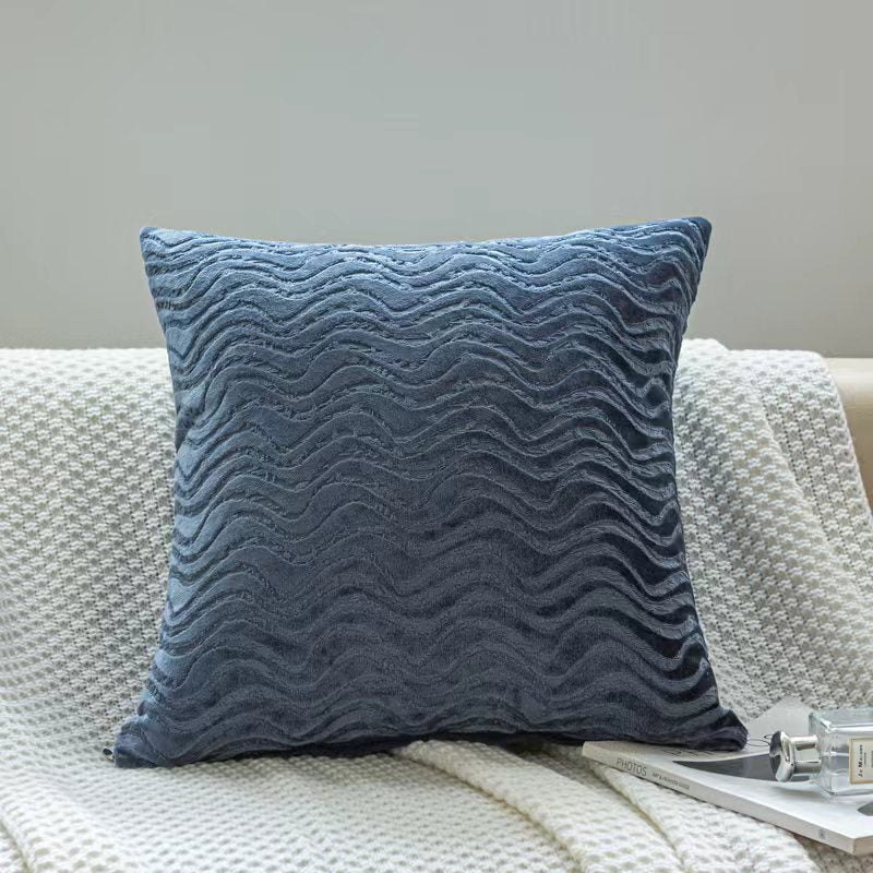 Boucle Cushions with Removable Cover, Raised Wave Pattern
