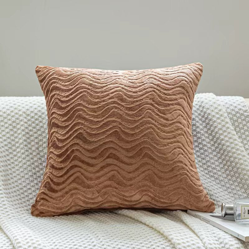 Boucle Cushions with Removable Cover, Raised Wave Pattern