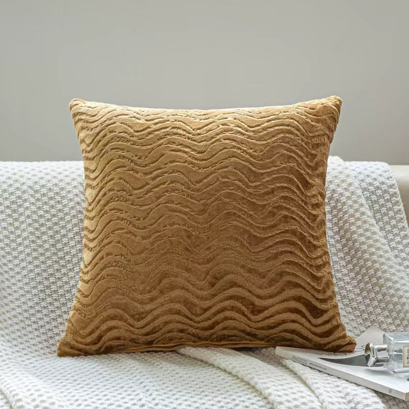 Boucle Cushions with Removable Cover, Raised Wave Pattern