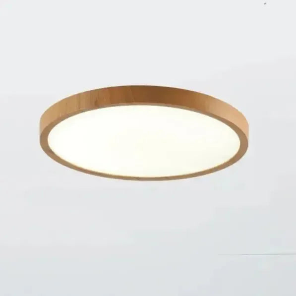 Flush Ceiling Light with Ultra-Thin Wood Effect Design