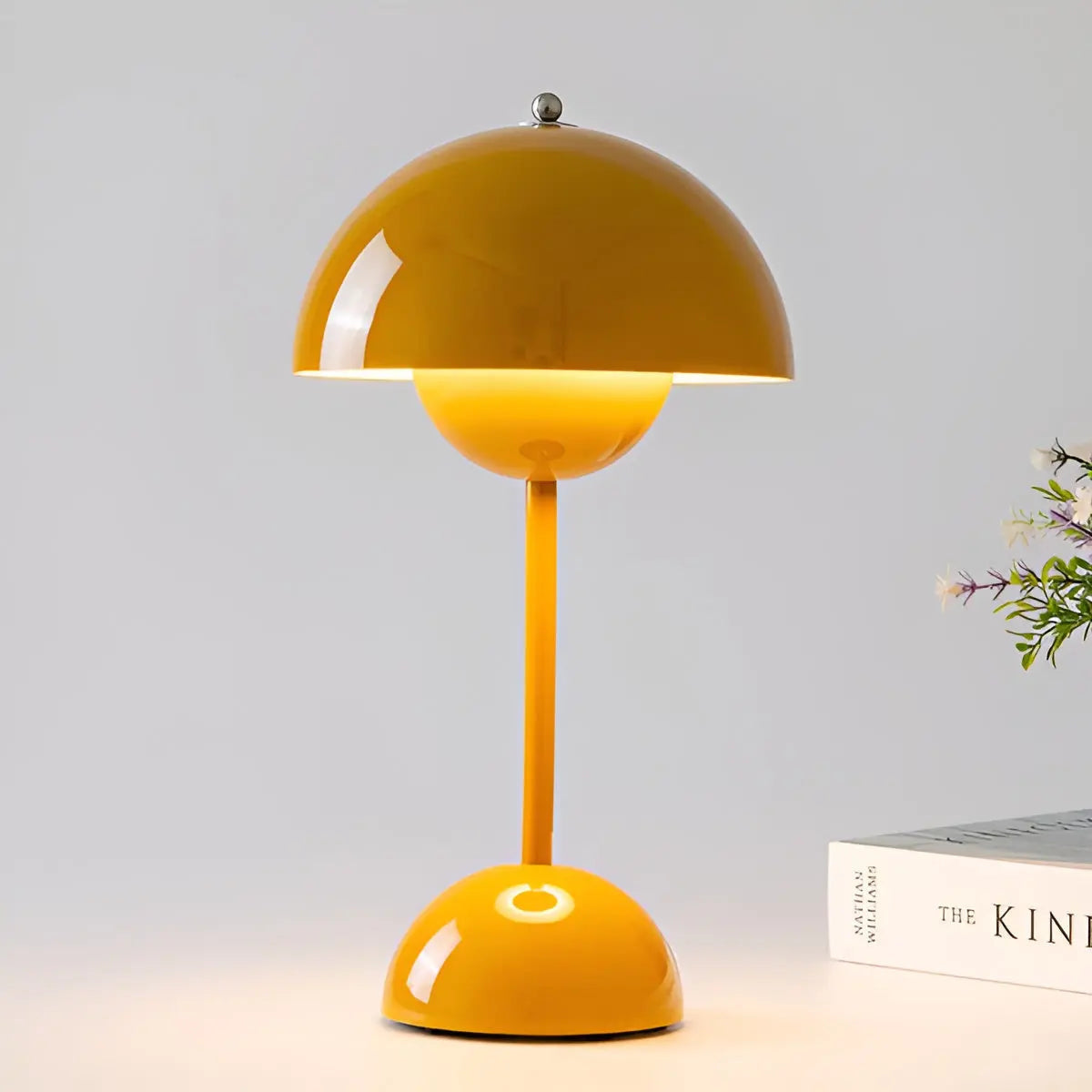Table Lamp with Push Button Control and Adjustable Brightness