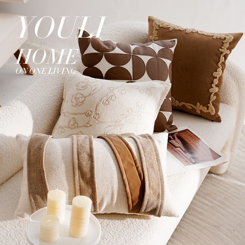 Cushion Covers in Linen Blend, Nordic Style and Striped Design