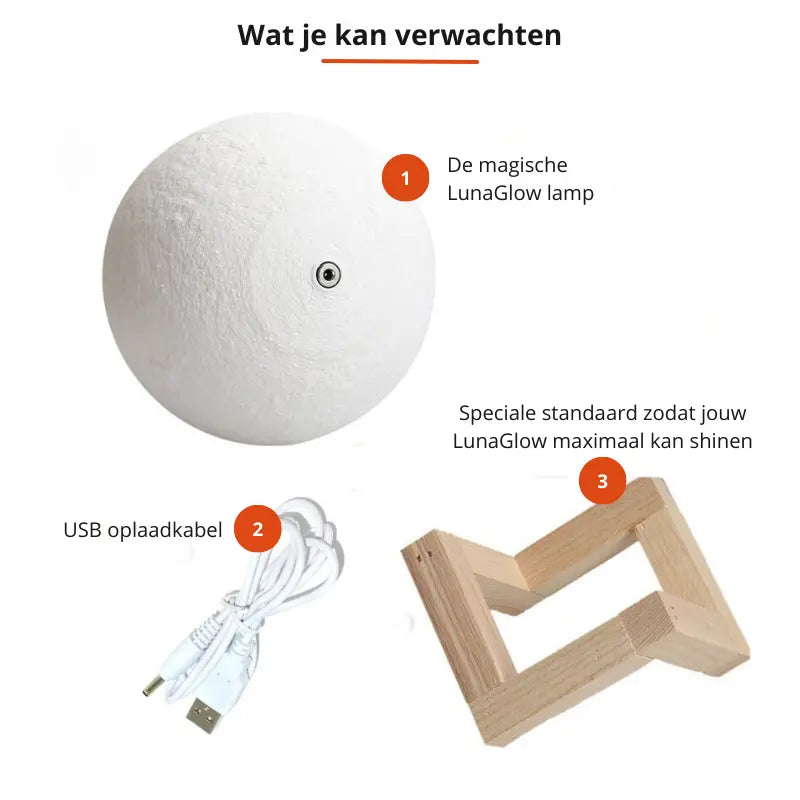 Moon Lamp with 16 Colour Touch Dimming and Wooden Stand - view 8