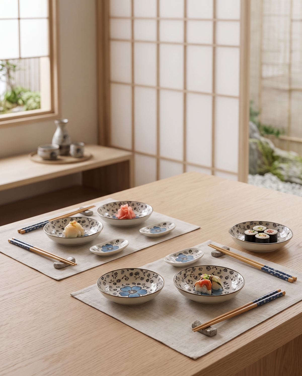 Dinnerware Sets with Hand-Painted Ceramic Cherry Blossom Design