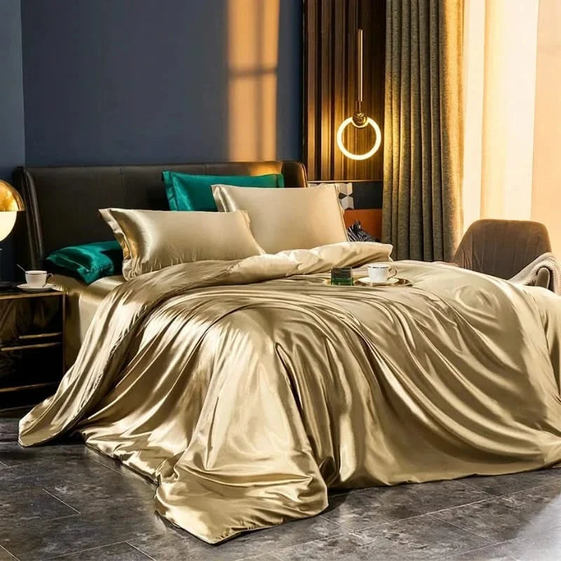 Duvet Covers with Silky Finish, Plain Machine-Washable Bedding