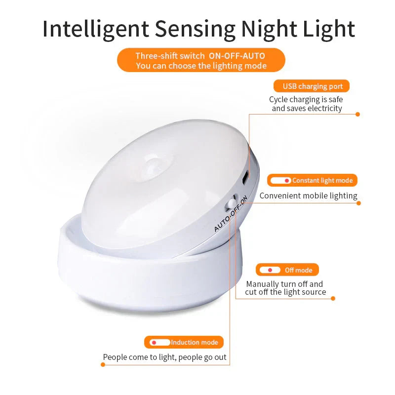 Motion Sensor Night Light with Rotating Shade and Auto Mode - view 4
