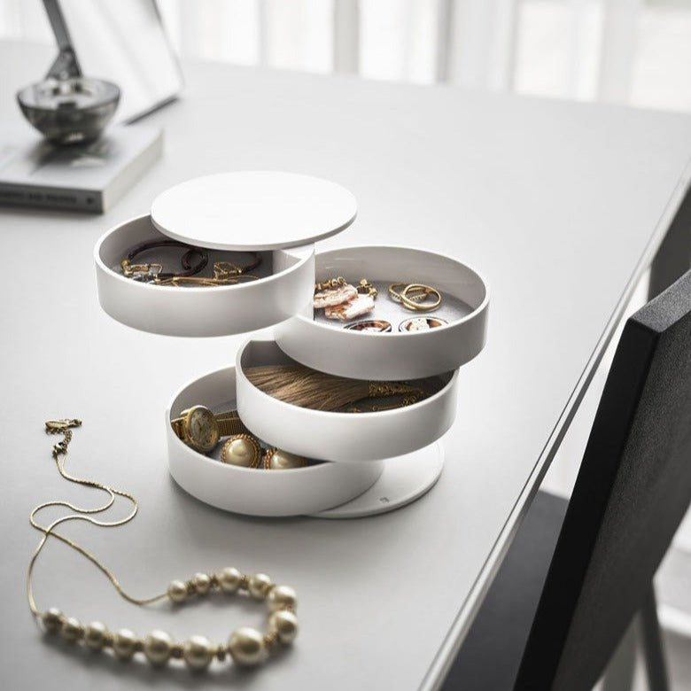 Jewellery Organiser with Swing-Out Compartments, Round Tiered Design
