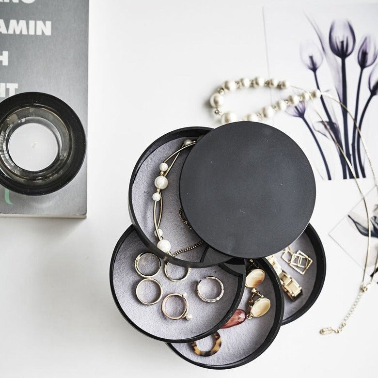 Jewellery Organiser with Swing-Out Compartments, Round Tiered Design