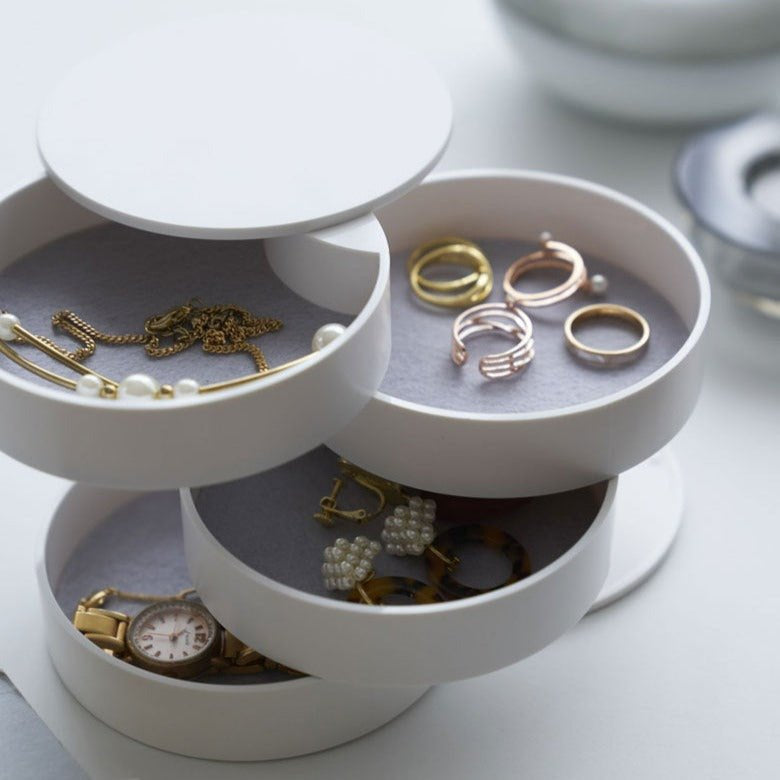 Jewellery Organiser with Swing-Out Compartments, Round Tiered Design